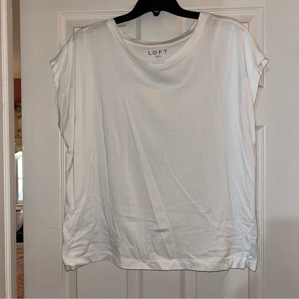 LOFT Classic White Muscle Tee